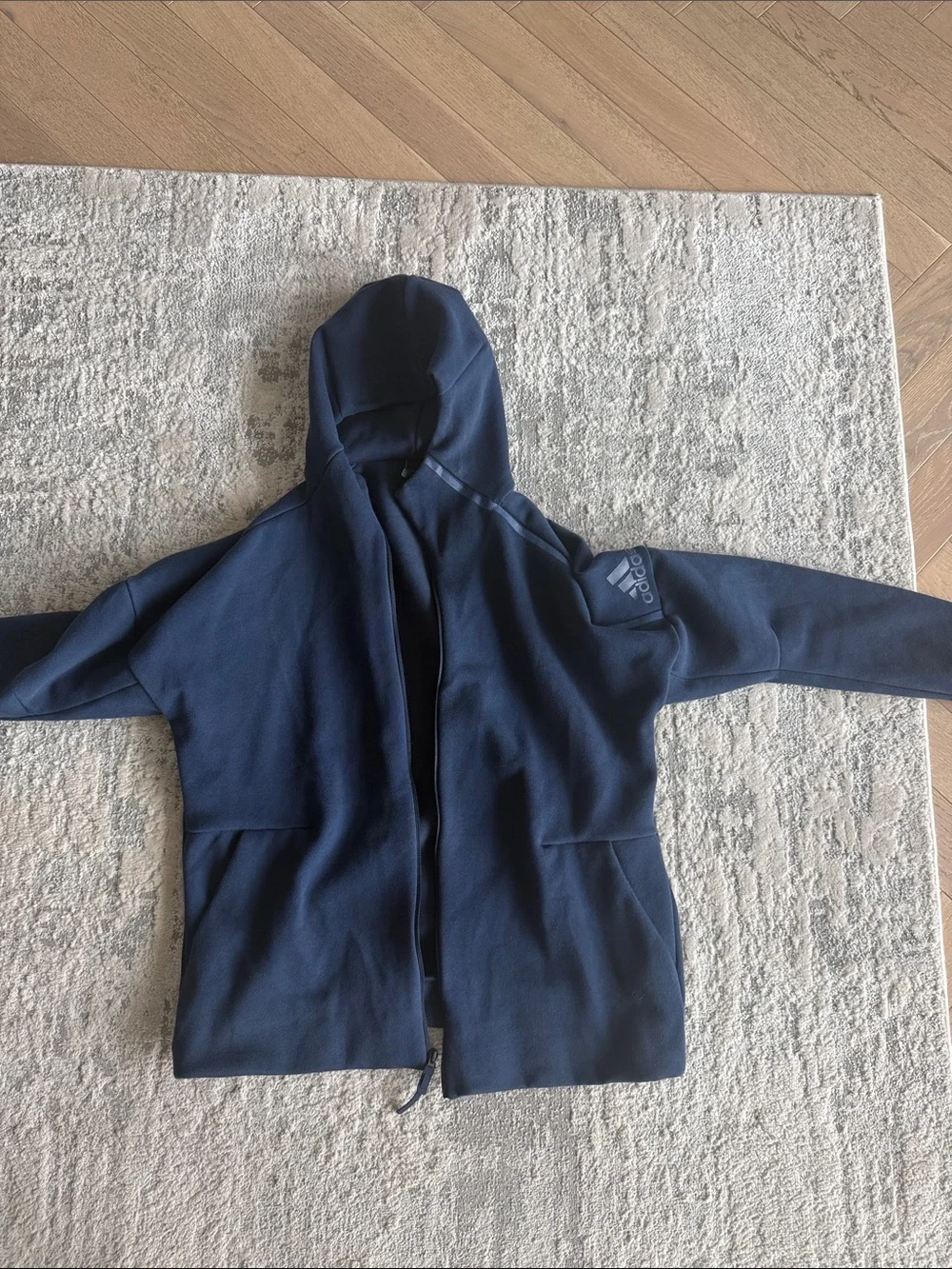 adidas Navy Hooded Performance Jacket